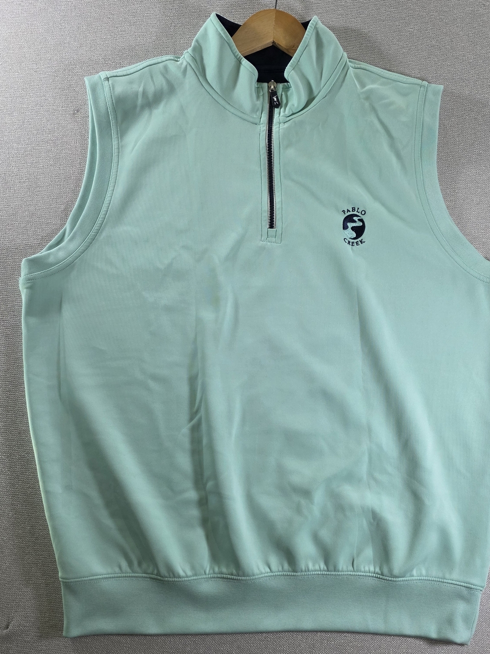 Fairway & Greene Mint Green Sleeveless Quarter-Zip Vest